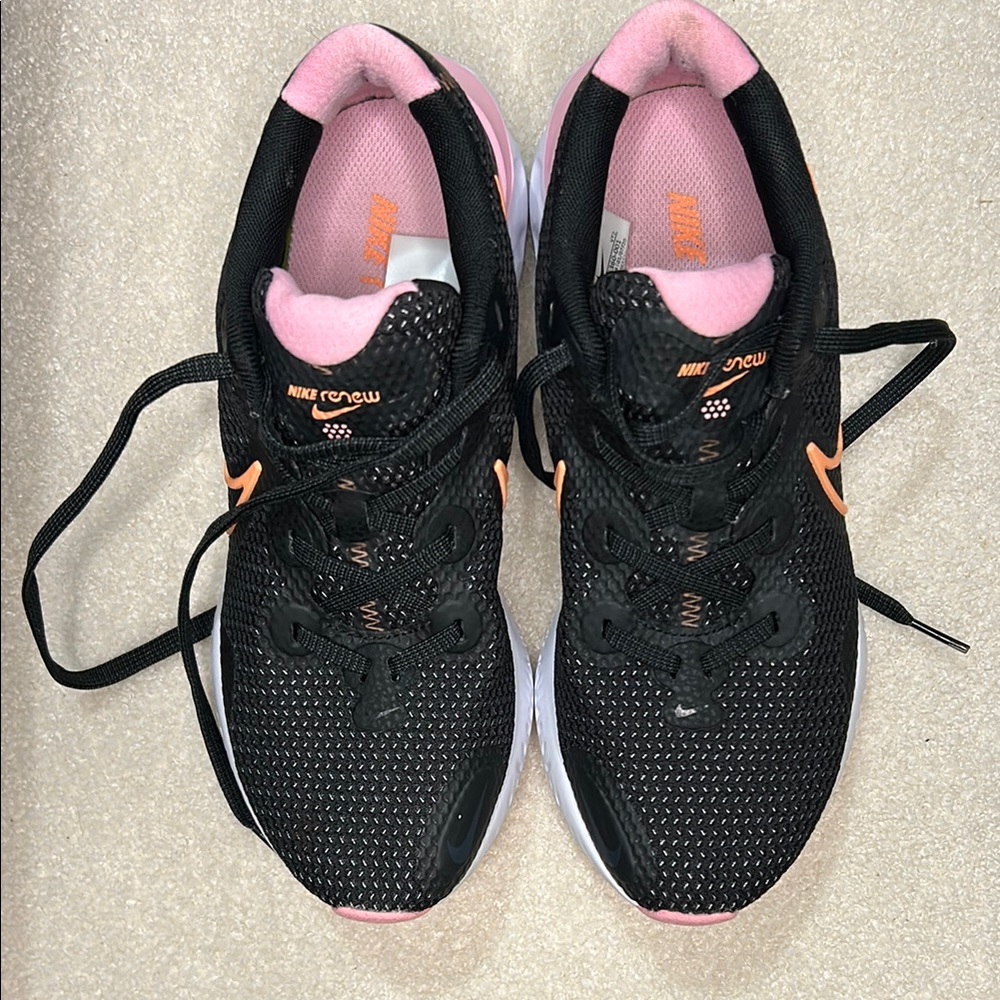 Nike Women's Black and Pink Running Shoes renew size 8
